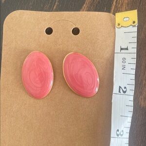 Vintage Pink and‎ Gold Stud Earrings